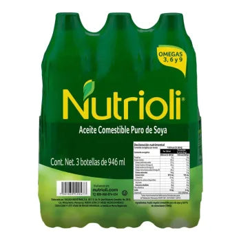 Aceite de Soya Nutrioli 3 pzas de 946 ml