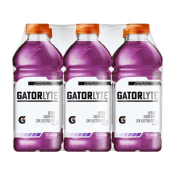 Bebida con Electrolitos Gatorlyte Sabor Uva 6 pzas de 591 ml c/u