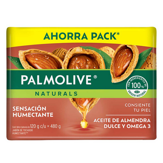 Jabón Tocador Palmolive Naturals Almendra y Omega 3 Sensación Humectante 4x120g