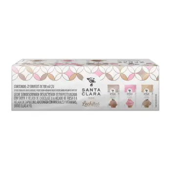 Leche Saborizada Santa Clara Deslactosada Varios Sabores 27 pzas de 180 ml c/u