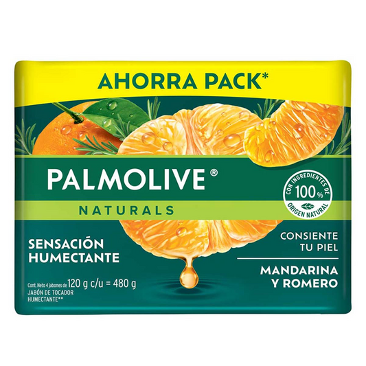 Jabón de Tocador Palmolive Naturals Mandarina y Romero 4x120g