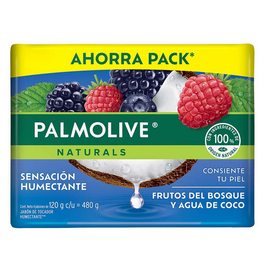 Jabón de Tocador Palmolive Naturals Frutos y Agua de Coco 4x120g